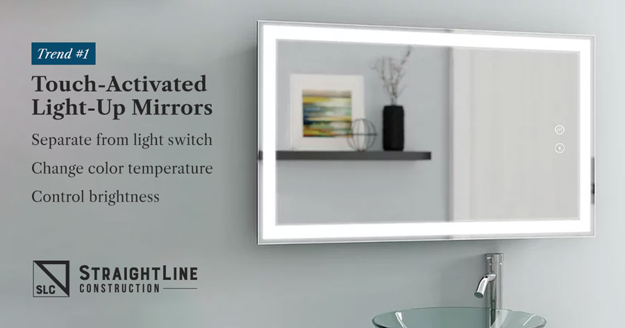 Bathroom Trend: Mirrors With Customizable Light, Activated By Touch